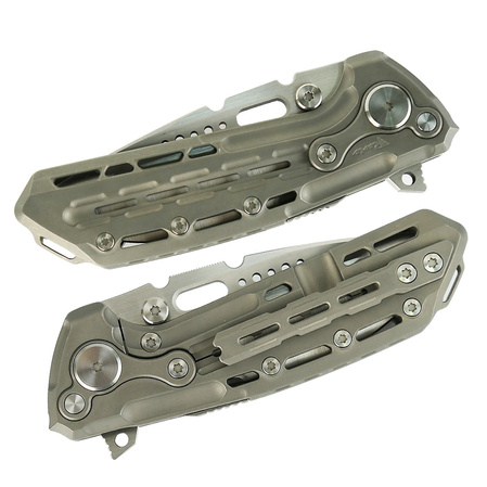 Nóż składany Reate TX228 LE No 017/100 Dark Bead Blasted Titanium, Dark Bead Blasted Titanium Clip, Satin M390 (TX228 TDBB.TDBB.SAT)