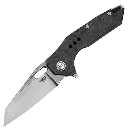 Bestech Nyxie 3 Knife Grey Titanium / Marble Carbon Fiber, Bead Blasted / Stonewashed CPM S35VN by Todd Knife and Tool (BT2308C)