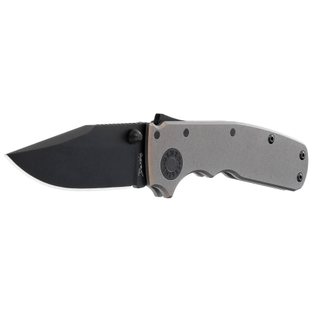 Nóż składany Demko Shark Cub Stealth Clip Point Artillery Gray Aluminium, Black DLC CPM20CV by Andrew Demko (SC-20CV-ALUM-AG-CP)
