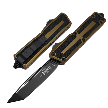 Nóż automatyczny OTF Microtech Scarab II Gen III T/E Tan Aluminium, Black M390MK by Tony Marfione (1279-1TA)