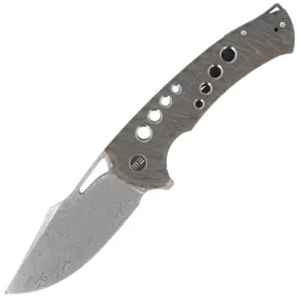 Nóż składany WeKnife Swiftfin Tiger Stripe Titanium, Damasteel Thor (WE23051-DS1)