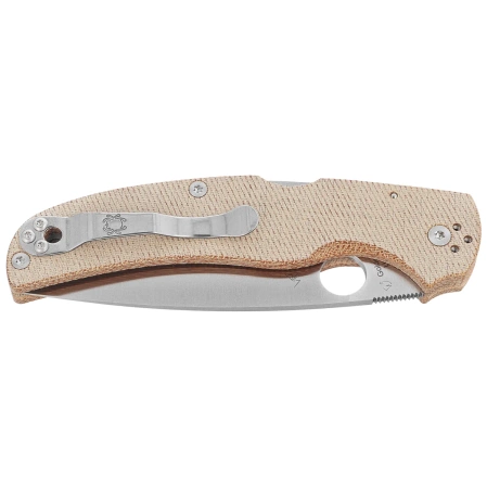 Spyderco Native Chief Knife Brown Canvas Micarta, Satin CPM Cru-Wear by Sal Glesser (C244MPCW)