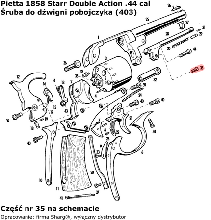 Colt Navy 1851, Starr 1858, Starr 1863 (403) bolt for the Colt Navy 1851, Starr 1858, Starr 1863 lever
