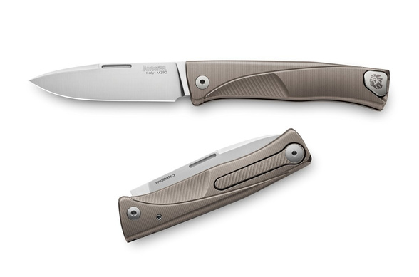 Nóż składany LionSteel Thrill Bronze Titanium, Satin M390 by Molletta (TL BR)