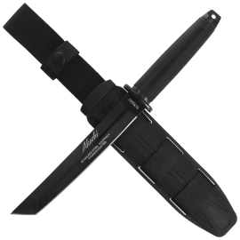 Tokisu Akechi Tanto Knife Black Rubber, Black Titaniun 7Cr17Mov (32697)