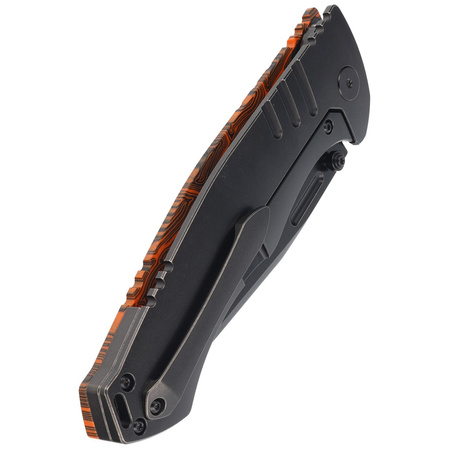 Nóż składany Bestech Keen II Black-Orange G10/Titanium, Black Stonewashed CPM S35VN by Koens Craft (BT2301F)