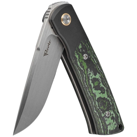 Reate Tribute Titanium/Zirconium/Jungle Wear Fat Carbon, Hand Satin M390 (TBT.CJW.SAT)