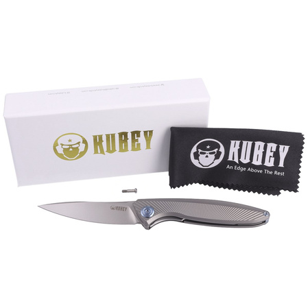 Kubey Pike Knife Gray Titanium, Sandblasted CPM 20CV by Parsons Bladeworks (KB2103A)