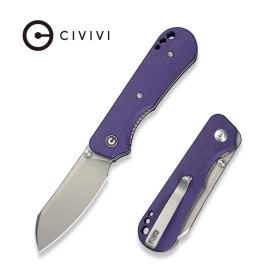 Civivi Crabby Knife Purple G10, Stonewashed 14C28N by Ken Onion Jr. (C24055-2)