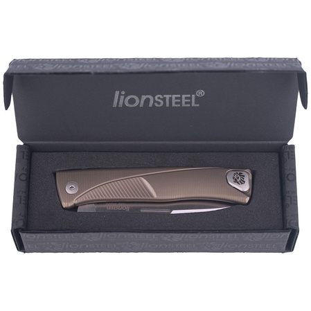Nóż składany LionSteel Thrill Bronze Titanium, Satin M390 by Molletta (TL BR)