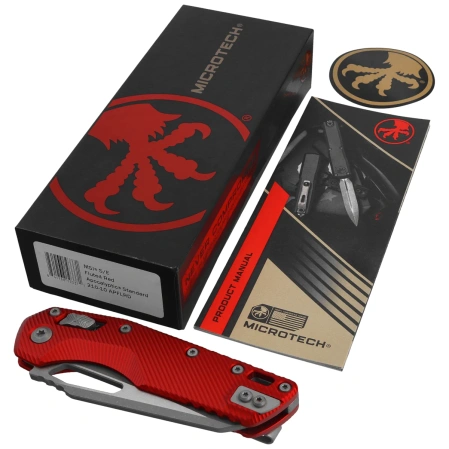 Nóż składany Microtech MSI S/E Fluted Red Aluminium, Apocalyptic M390MK by Tony Marfione (210-10APFLRD)
