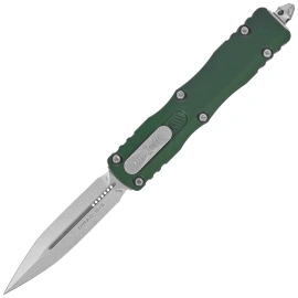 Microtech Dirac D/E OTF Knife Emerald Green Aluminum, Stonewashed by Tony Marfione (225-10EG)