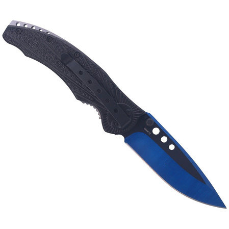 Herbertz Solingen Hit Aluminum Blue-Black 90mm Knife (584412)