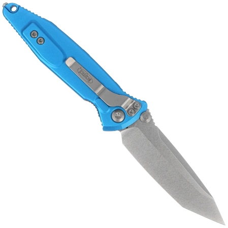 Nóż składany Microtech Socom Elite T/E-M Blue Aluminium, Stonewashed M390 by Tony Marfione (161-10BL)
