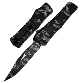 Nóż automatyczny OTF Microtech Combat Troodon Gen III Bowie Pixel Camo Aluminium, Pixel Camo M390MK by Tony Marfione (1146-1PXC)