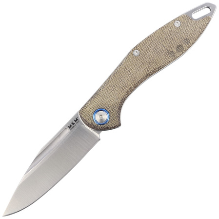 MKM Fara Green Canvas Micarta, Satin M390 by Lucas Burnley knife (MK MY01-GC)