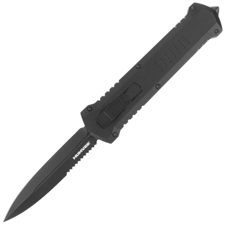 Tekto A4 Humvee D/E OTF Knife Black Aluminum, Black P/S D2