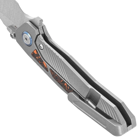 Nóż składany Remette Kestrel Gray Titanium/Copper Foil Carbon Fiber, Satin CPM S35VN (RTPO-C)