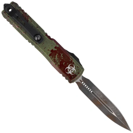 Microtech Ultratech Gen III ZBP D/E Signature OTF Knife Outbreak Aluminum, Outbreak M390MK by Tony Marfione (1122-1 OBDS)