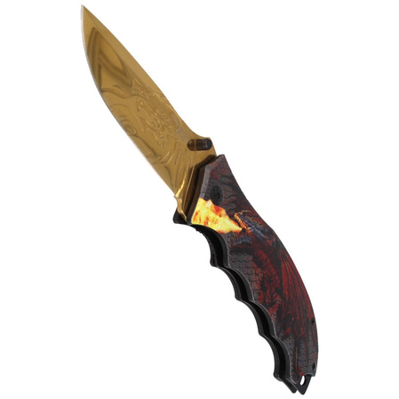 Herbertz CJH Knife 3D Dragon Aluminum, Golden Titanium Coating (10000363)