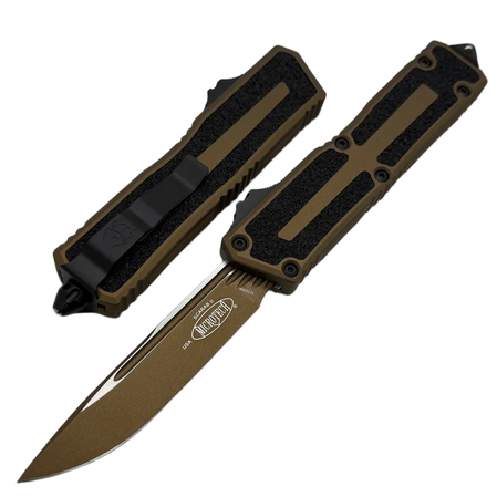 Nóż automatyczny OTF Microtech Scarab II Gen III S/E Cerakote Burnt Bronze Aluminium, Cerakote Burnt Bronze M390MK by Tony Marfione (1278-1UB-C19Z4)