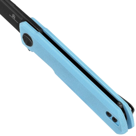 Nóż składany Bestechman Mini Dundee Tiffany Blue G10, Grey PVD D2 by Ostap Hel (BMK03L)
