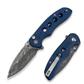 Nóż składany Civivi Triptych Blue Canvas Micarta, Damascus (C23085B-DS1)