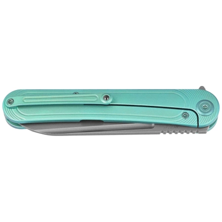 Nóż składany Kubey Dandy Green Titanium, Sandblasted CPM S90V by Maksym Tkachuk (KB247F)
