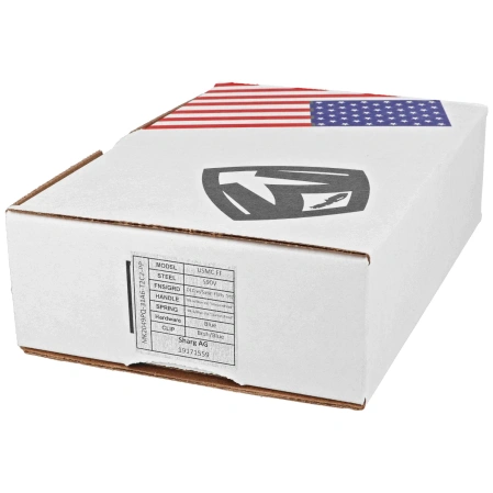 Nóż składany Medford USMC FF Black/Blue-Violet ''Diamond Head'' Titanium, BLue HW, Brsh/Blue Clip, Black DLC/Satin S90V by Greg Medford (MK2049PQ-31A6-T2C2-PP)