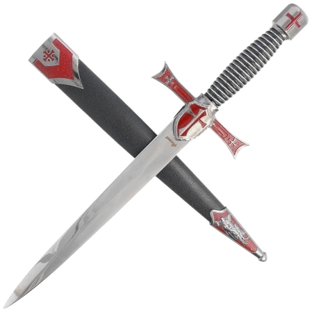 Sztylet Decor Habitat Templar Dagger Burgundy/Black/Silver ABS, Satin Stainless Steel (S3319)