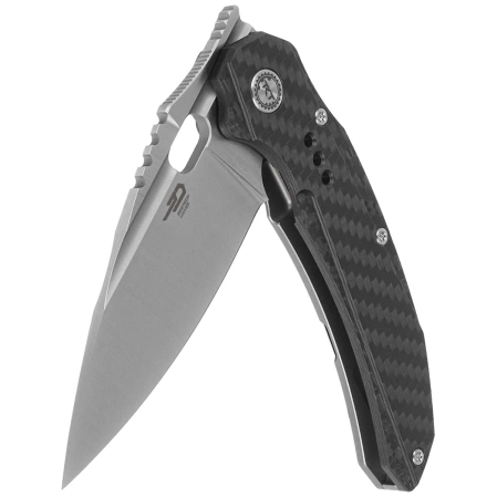 Bestech Exploit Grey Titanium/Carbon Fiber Knife, Satin CPM S35VN by Todd Knife and Tool (BT2005E)