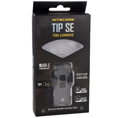 Latarka NiteCore TIP SE Metallic Gray 700 lm, Li-ion Battery/500mAh