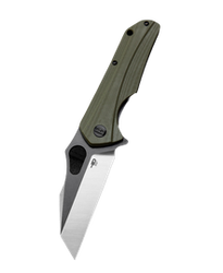 Bestech Operator Knife Green G10, Satin/Black D2 (BG36C)