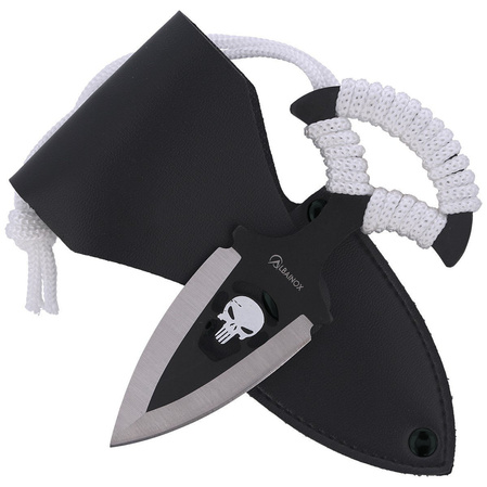 Martinez Albainox Skull Push Dagger White Cord, Black/Satin 3Cr13Mov (32452)