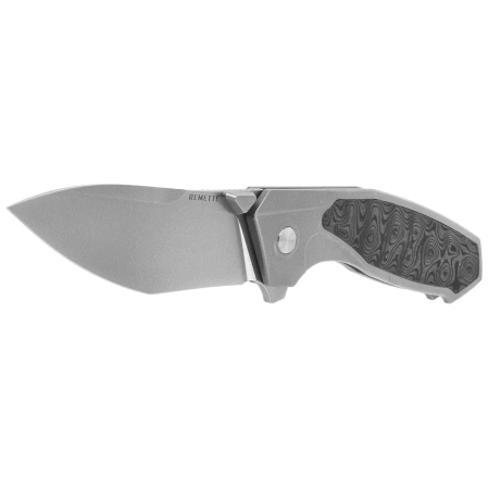 Nóż składany Remette Kingfisher Titanium/Carbon Fiber, Hand Grinding M390 (RTKF4)