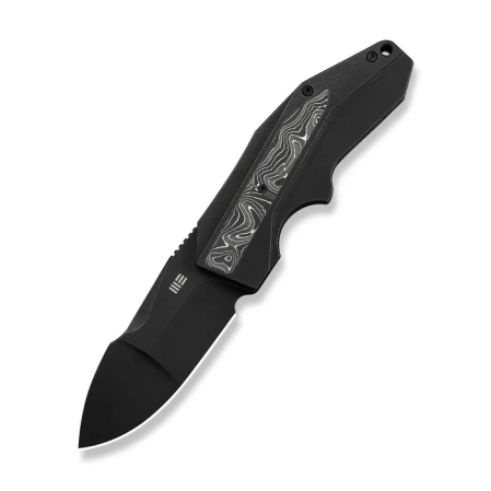 WeKnife Coral Black Titanium/Aluminum Foil Carbon Fiber, Black Stonewashed CPM 20CV by Gustavo T. Cecchini (WE24044-1)