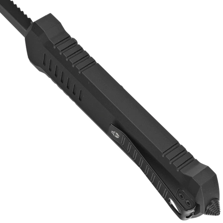 Tekto A4 Humvee D/E OTF Knife Black Aluminum, Black P/S D2