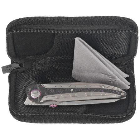 Bestech Prydwen Grey Titanium/Purple Haze Fat Carbon Knife, Stonewashed/Satin MagnaCut by Kombou (BT2409A)