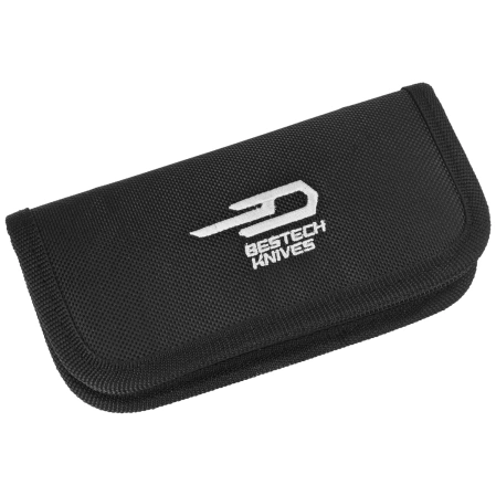 Nóż składany Bestech Prydwen Black Titanium/Regular Carbon Fiber, Black PVD MagnaCut by Kombou (BT2409D)