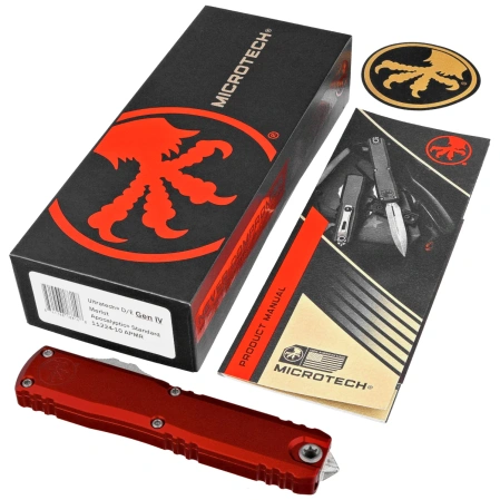 Nóż automatyczny OTF Microtech Ultratech Gen IV D/E Merlot Aluminium, Apocalyptic M390MK by Tony Marfione (11224-10APMR)