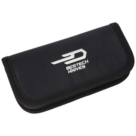 Nóż składany Bestech Lito Grey Titanium / Black Canvas Micarta, Satin M390 by Ostap Hel (BT2307A)