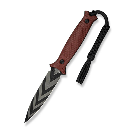 Civivi Perfrico Knife Burgundy G10, Black/Gray Striped 14C28N (C23026-3)