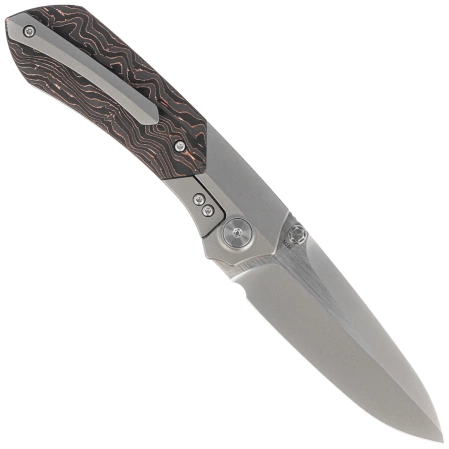 Nóż składany Remette RT-Meteor Gray Titanium/Copper Carbon Fiber, Pearlescent M390 (RTPT-D)