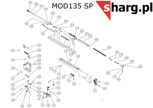 Spring of the fuse air gun Hatsan MOD 33 - Torpedo 155, Dominator 200, Proxima (117