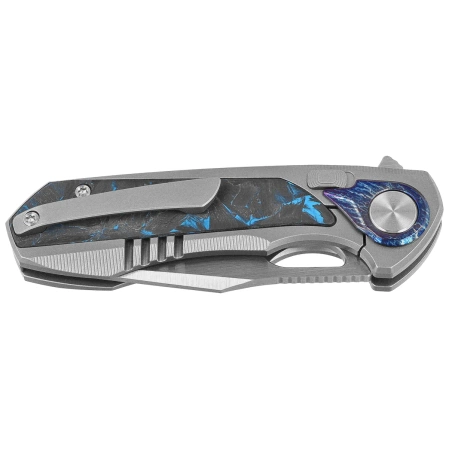 Remette RT-Saker Falcon Gray Titanium/Carbon Fiber, Manual Fine Grinding Satin S45VN (ASTP-1)