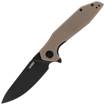 Kubey Nova Knife Tan G10, Blackwashed D2 (KU117K)