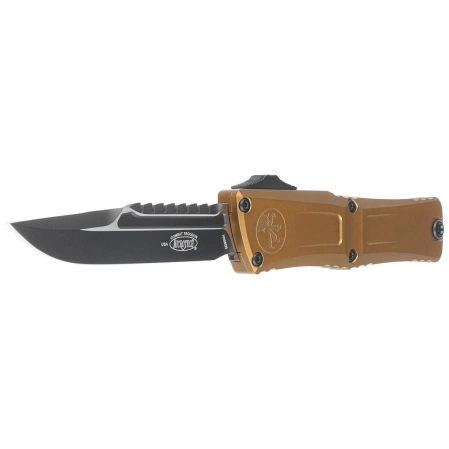Nóż automatyczny OTF Microtech Combat Troodon Gen III Interceptor Signature Tan Aluminium, Black M390MK by Tony Marfione (1217-1TAS)