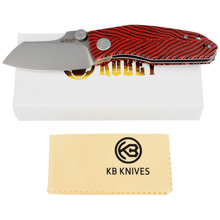 Kubey Knife Monsterdog Black/Red G10, Bead Blasted N690 by Dmitry Osarenko (KU337F)