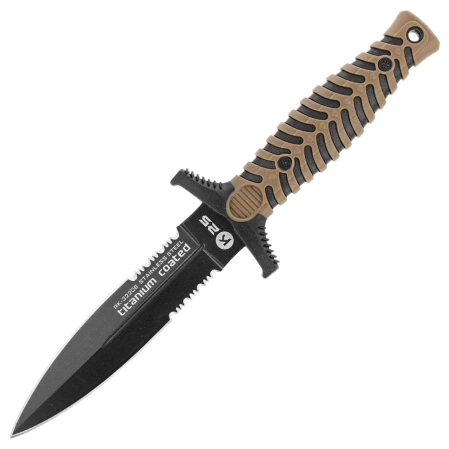 Nóż boot K25 RK-32206 Coyote ABS/Black Rubber, Black Titanium 7Cr17Mov