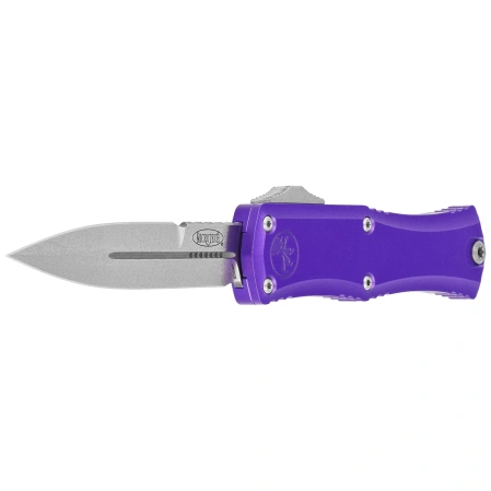 Microtech Hera II Mini Bayonet OTF Knife Purple Aluminum, Stonewashed M390MK by Tony Marfione (1701M-10PU)